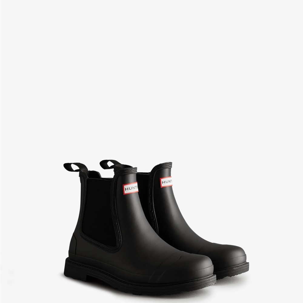 Hunter Boots Commando Men's Chelsea Rain Boots - Black / 8